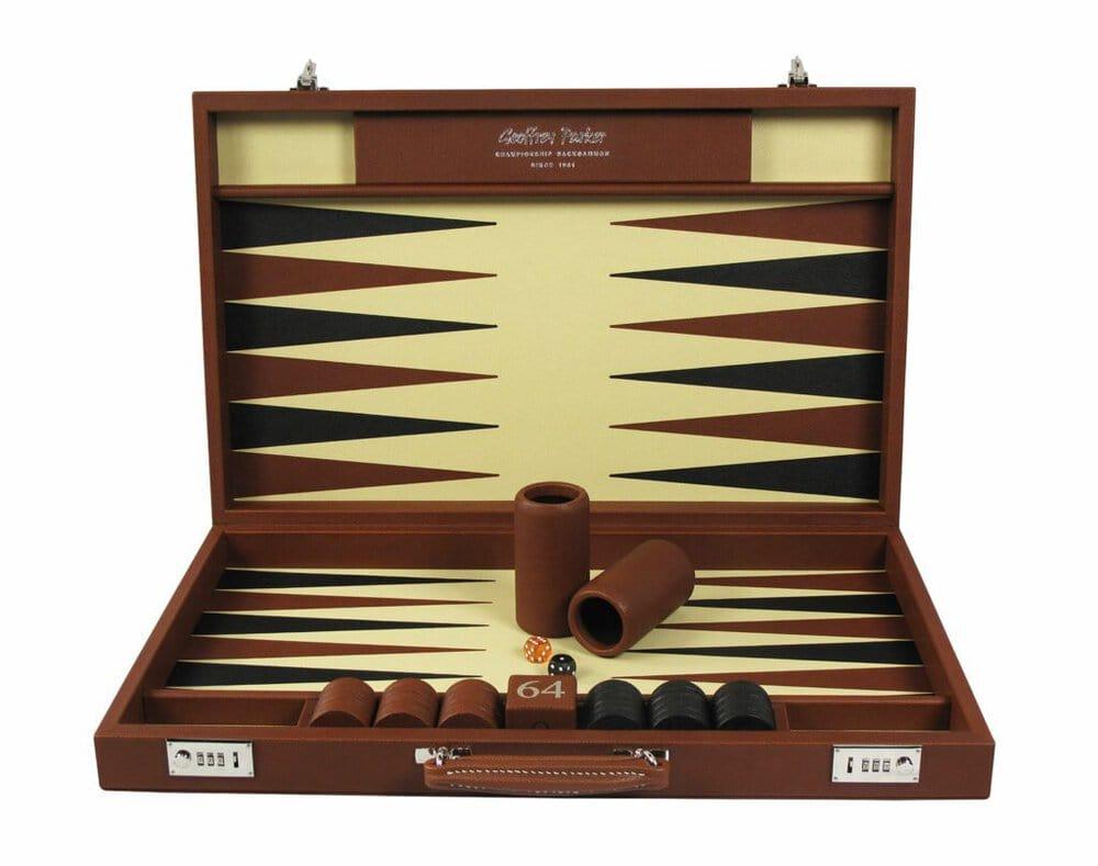 Geoffrey Parker Leather Backgammon Set