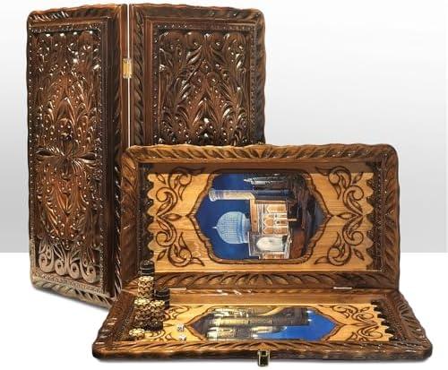 Hand-Carved Majestic Lion Backgammon — 24"